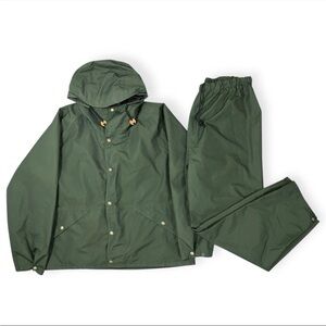 Vintage Cabelas Gore-Tex Waterproof Outdoor Fishing Rain Suit Olive Green Large